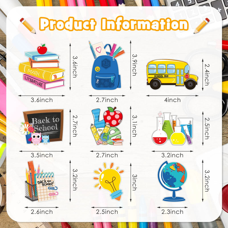 12 Pcs Back to School Fridge Magnets for Kids Magnetic Books Bags Car Refrigerator Magnet for Whiteboard Letter Magnets Animal Magnets Fruit Magnets School Bus Alphabet Magnet for School Birthday Gift