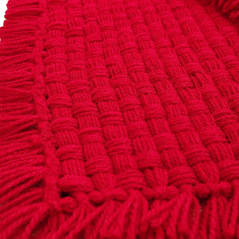 Jaipur Woollen Handicraft Soft Wool Handmade Pooja Aasan mat (Red, 24x21)