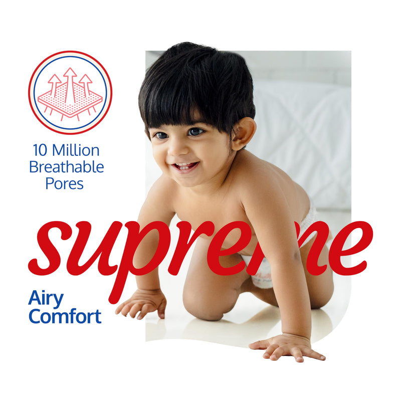 LuvLap Supreme Diaper Pants Large (LG) 9 to 14Kg, 62Pcs, 360° skin care with 10 million breathable pores, Aloe Vera for superior Rash prevention, upto 12hr protection, 5 layer super light core