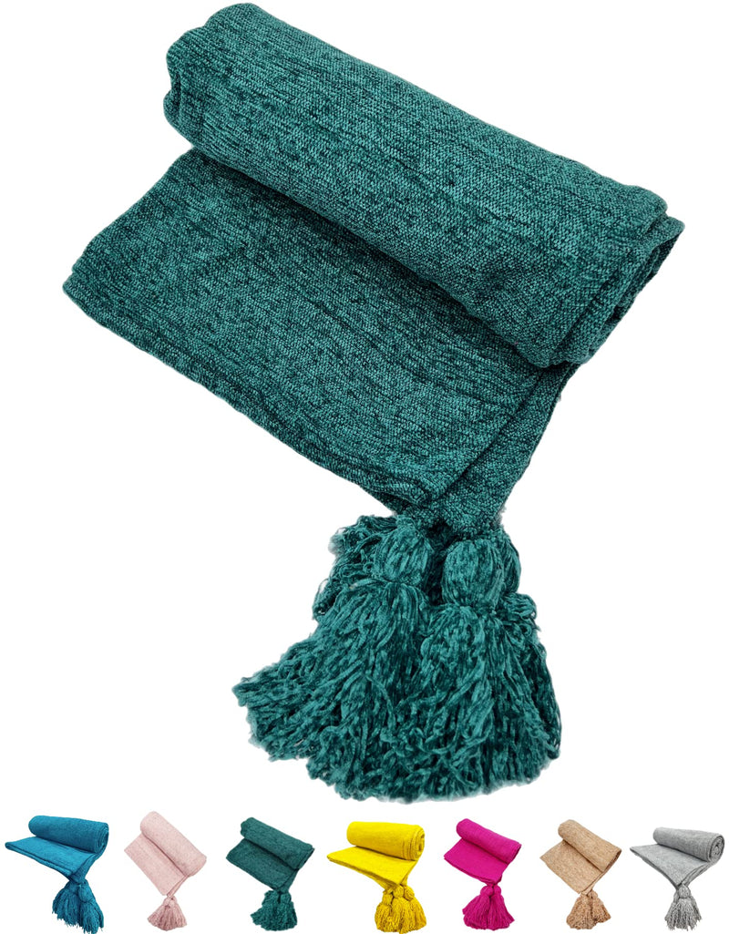 Fashion Throw Sofa Throw, Throws for Sofa and Couch, Sofa Throws for 3 Seater (Size : 130X160 CM, Polycotton, Teal Solid )