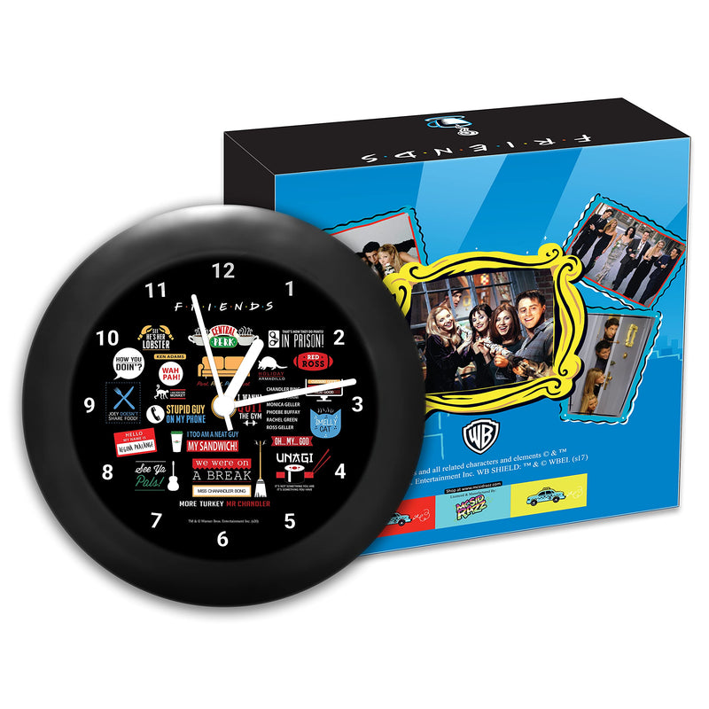 MCSID RAZZ- Friends Tv Series Infographic (with Numbers) Table Clock for Desk |Table Clock for Office, Gift Set Birthday Gift Official Licensed by Warner Bros, USA