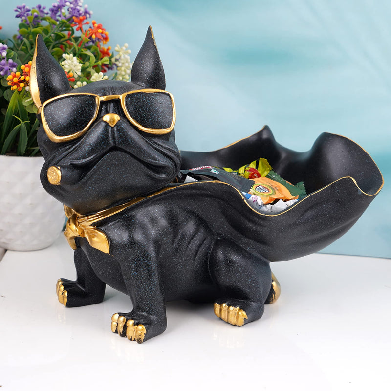 zart Dog Showpiece for Home Decor showpiece (7.5 inch)(Resin, Black)