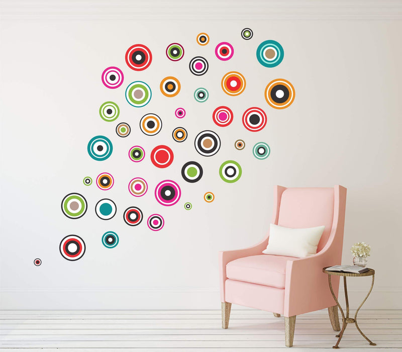 Asmi Collections Wall Stickers Beautiful Self Adhesive Vinyl Circles