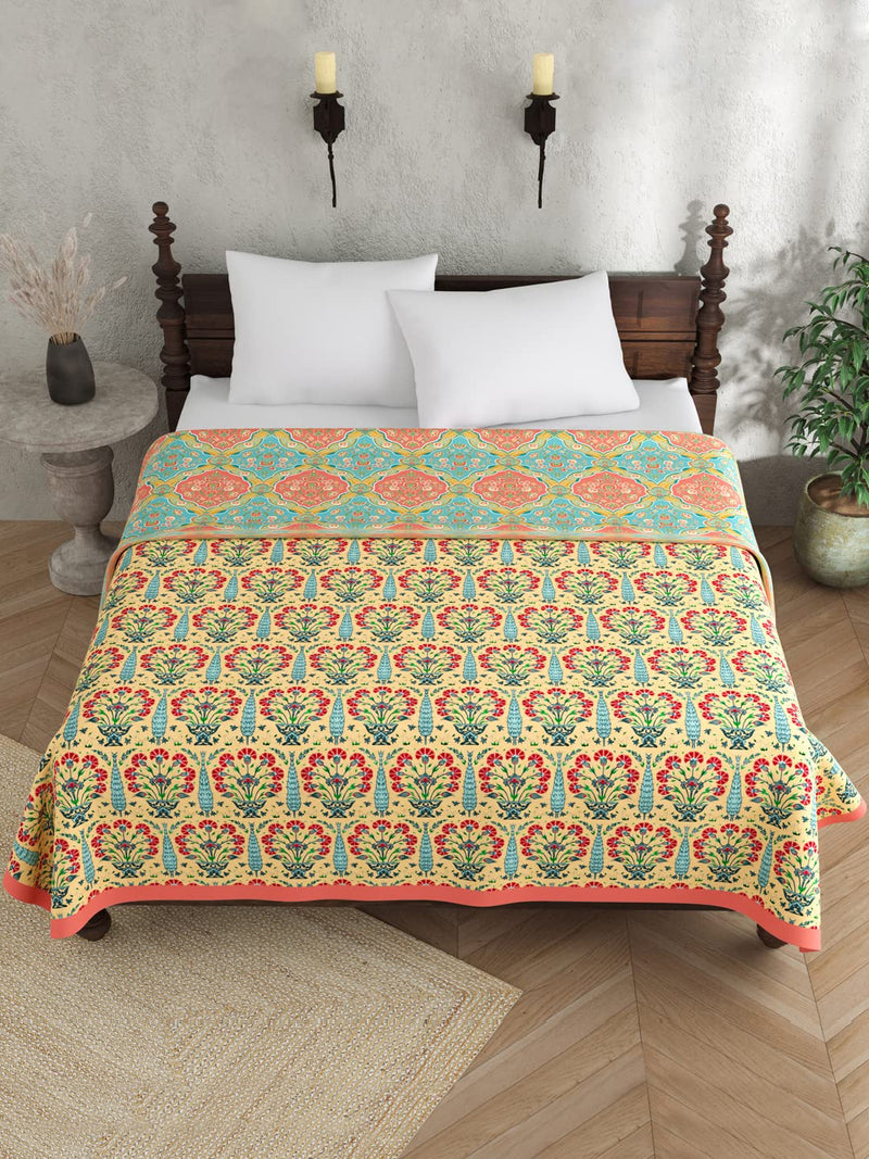 EVER HOME Cotton Double Dohar (224X254CM) Flannel Dohar Throws for Bed, AC Dohar,All Season Piping Bed Dohar, Reversible Dohar, Summer Dohar