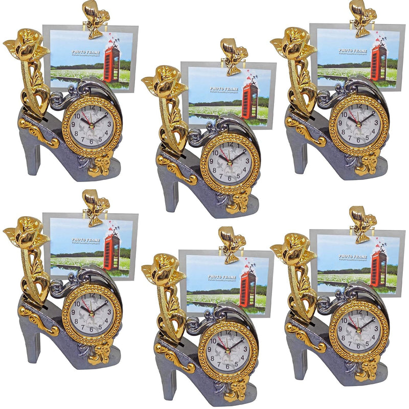 INAAYA Show Piece for Your Home, Photoframe for Photos and Clock for Discipline, Golden, 45 Gram, Pack of 1 Set of 6