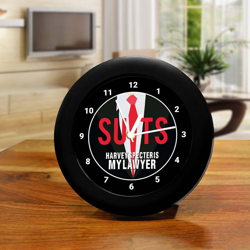 MCSID RAZZ- Suits TV Series - Harvey Specter is My Lawyer Table Clocks | Table Clock for Home Decor |Table Clock for Office Gift Set Birthday Gift