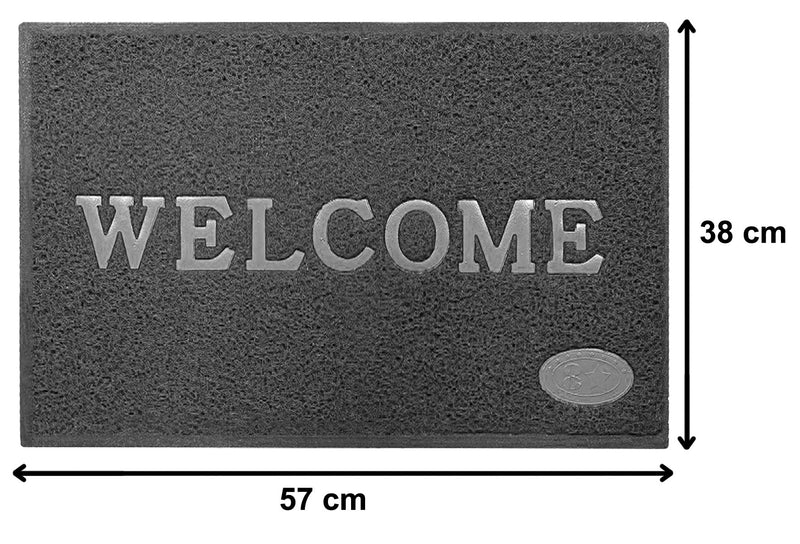 Kuber Industries Rubber Super Absorbent Outdoor Welcome Rectangular Mat|Non-Slip Net Backing|Heavy Duty & Waterproof|Easy Clean for Entry (Grey)-Kubmart15373