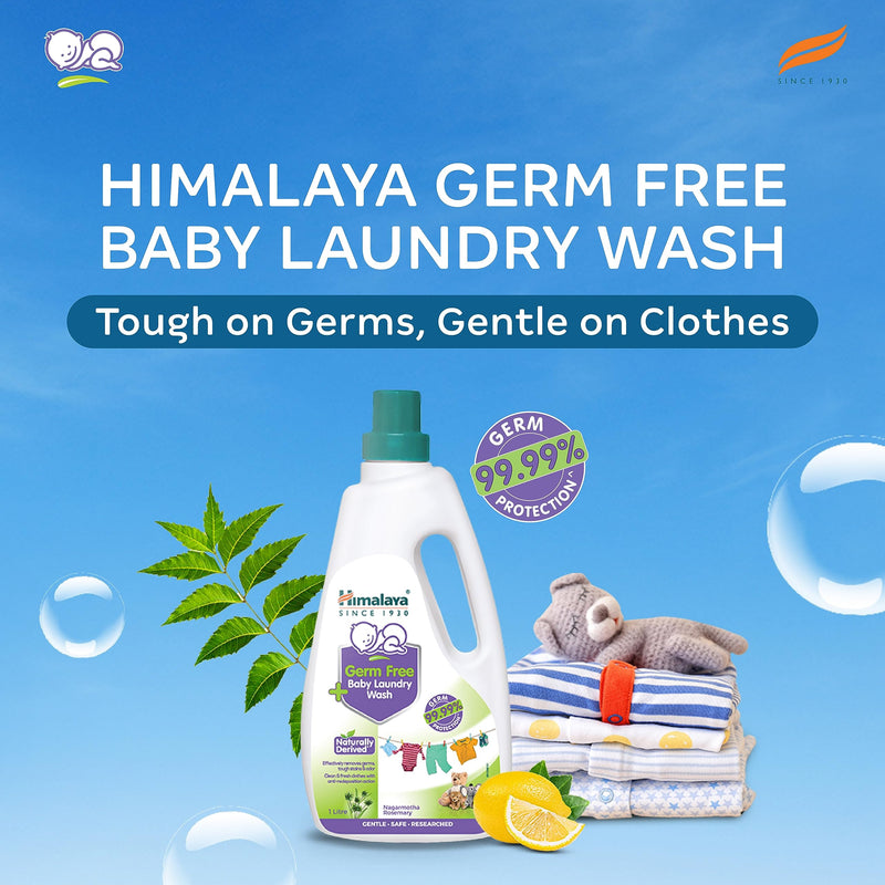 Himalaya Germ Free Baby Laundry Detergent with Plant Based Cleansers & Biodegradable Ingredients | Dermatologically Tested (Bottle, 1 Litre)