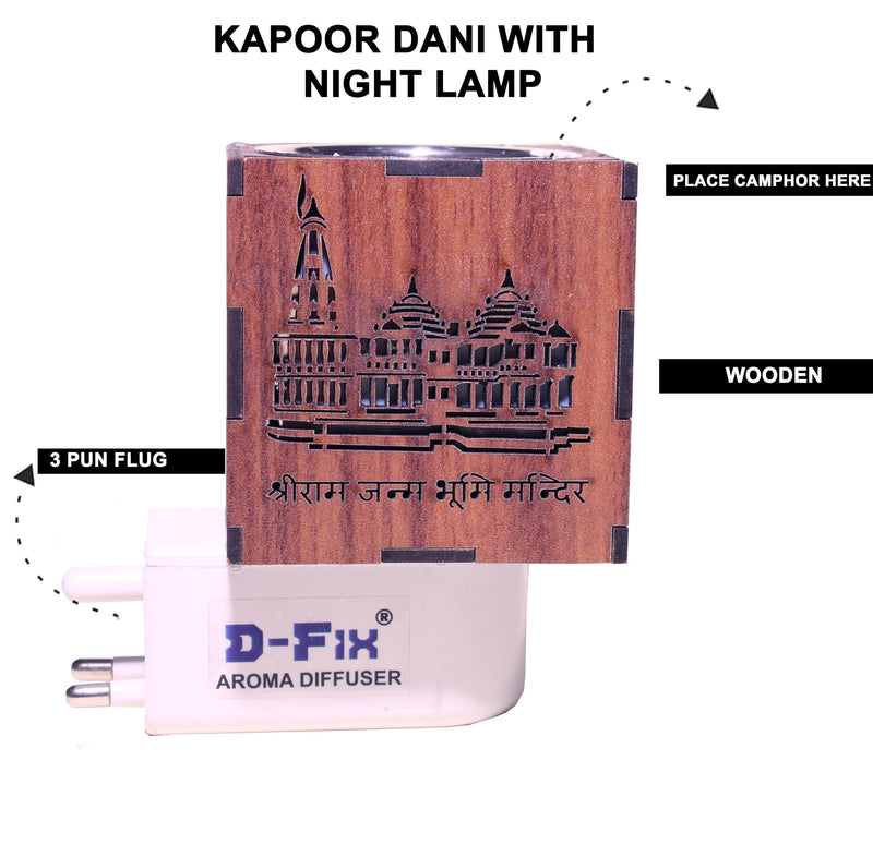 D-fix® Wood Kapoor Camphor Kapoor Dani Diffuser Electric Burner Machine Electrical Stand for Home Fragrance – Ram Mandir