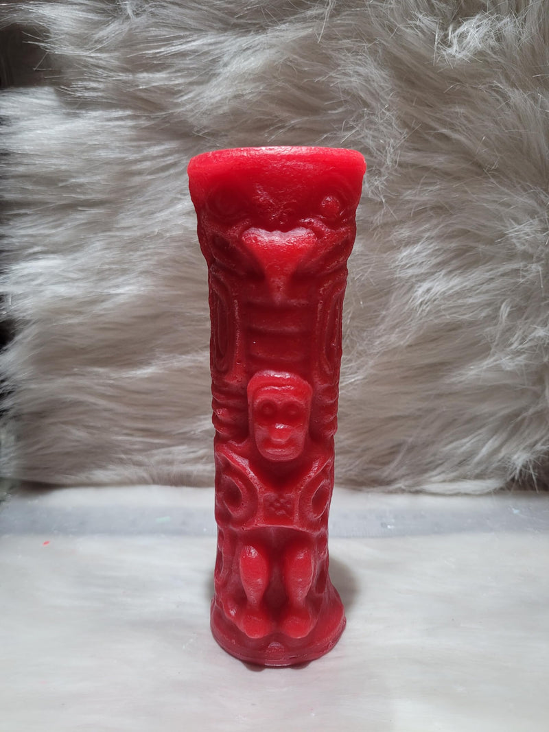 Totem Candle Spell Candle Hoodoo Witchcraft Candle Magic Spells (Red)