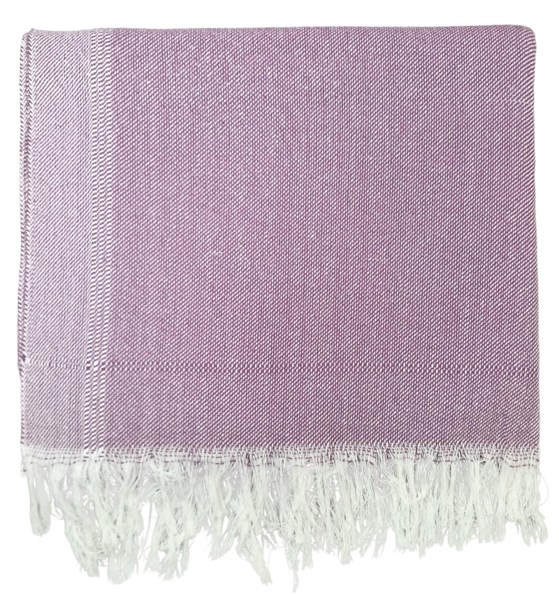 Arvore Bunkaar Pure Handloom 100% Desi Thick and Heavy Cotton Khes/Summer Blanket/Chadar/Single AC Blanket, Set of 1 Pc, Size- 240cm X 140cm (Purple)