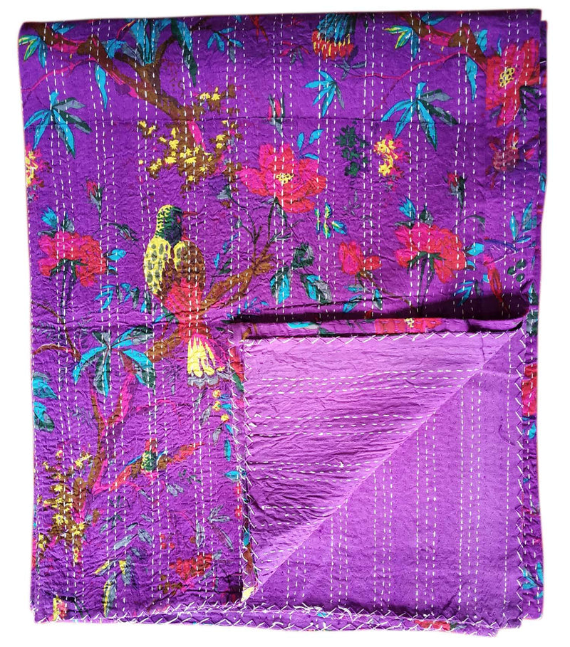 Kirti Textile and Handicraft Double Bed Kantha Quilt Cotton Bedsheet