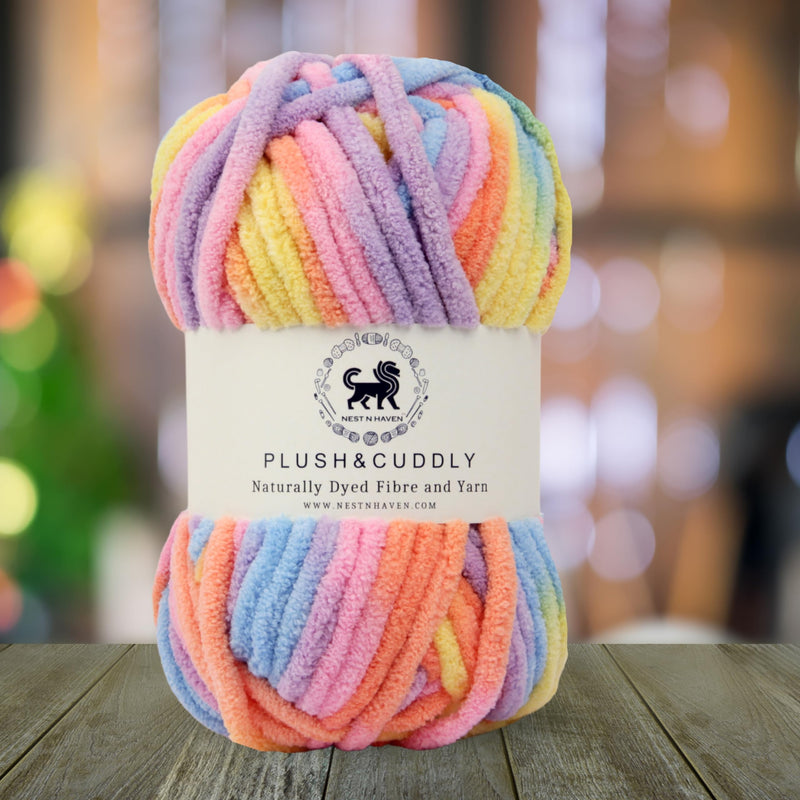 NESTNHAVEN, Plush & Cuddly, Chenille Yarn Supersoft Knitting Wool Ball, (1 Ball/100 Gram Each) Multi Colour Ball Suitable for Craft, Babywear, Baby Blankets, 5 Bulky, Shade no - NNHB024
