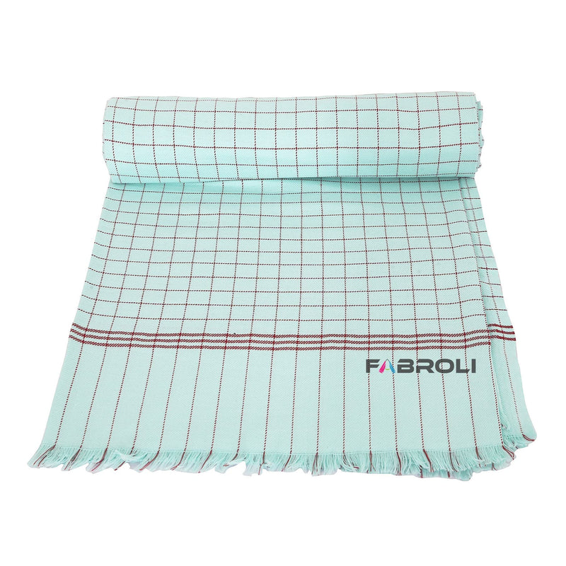 Fabroli Reversible Checkered 100% Cotton Single Bed Top Sheet/Khes/Chaddar for Sleeping/Light Blanket/Comforter/Blanket for Summer/Odhne wali Chadar/AC Blanket - (54x100) inch