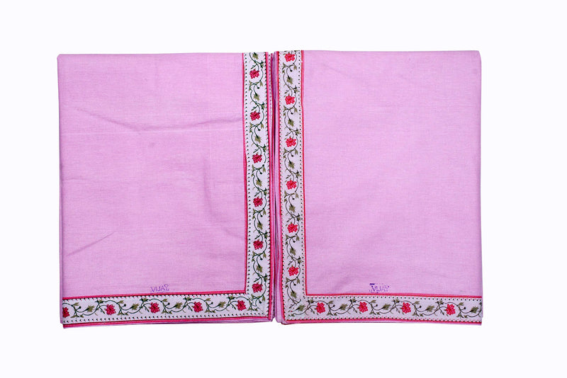 Blumfye Pure Cotton Soft Blanket/Chaddar/Top Sheet (Pink) Pack of 2