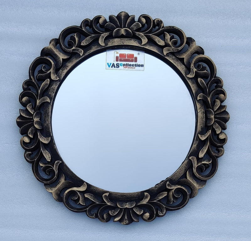 Vas Collection MDF Mirror Frame (Square) Fro Wall Decor,Bedroom,Living Room, & Hallway (Golden Antique)