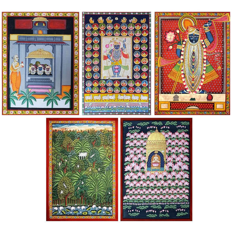 Tallenge - Best of Nathdwara Shrinathji Pichwai Paintings - Set of 10 Magnets (Magnet,4 x 6 inches, Multicolour)