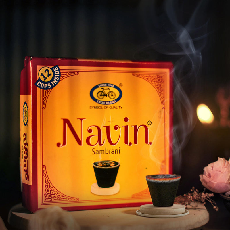 Cycle Pure Navin Sambrani Dhoop Cups for Pooja (96 pcs) | Havan Cups for Pooja, Home & Festivals | Natural Guggal/Loban Dhoop Original | Dhoop Cones | Pack of 8 (12 Cups/pack + 1 burner plate/pack)