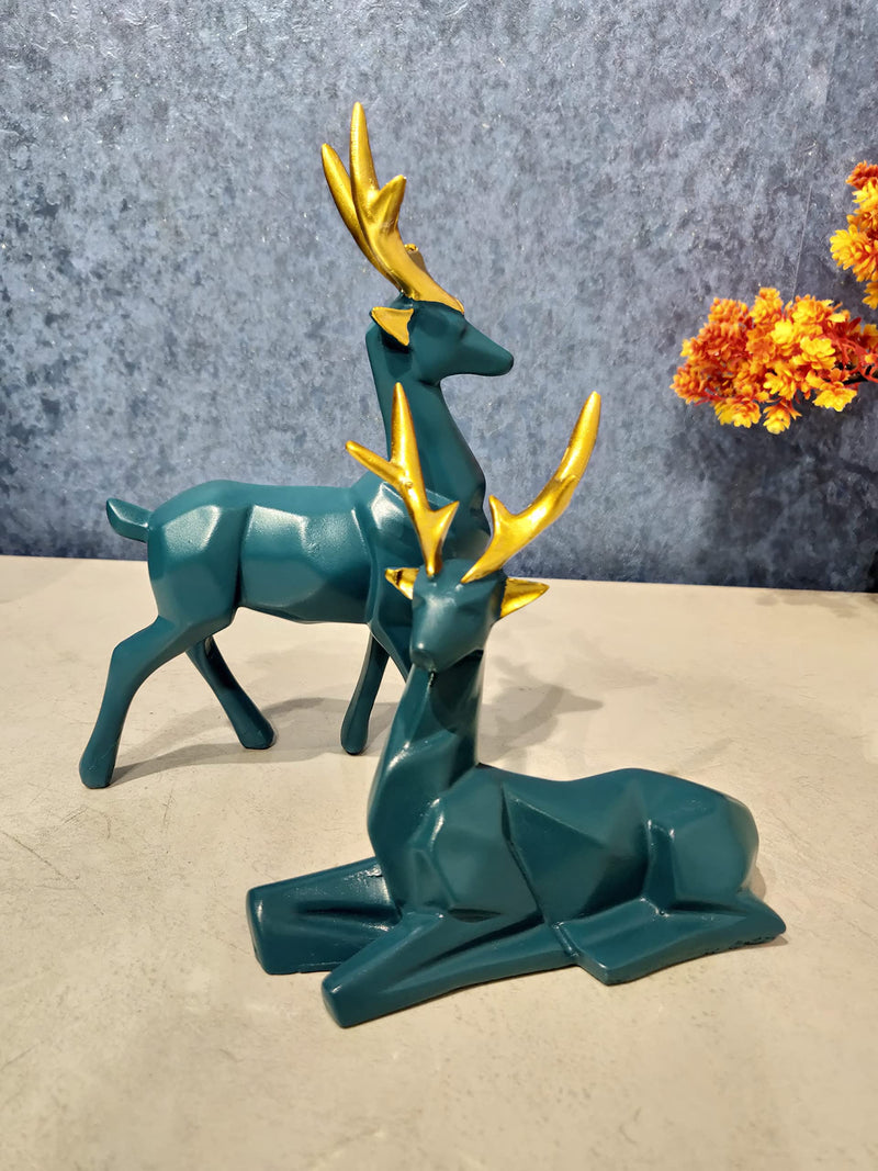 zart Deer Home Decor showpiece (Dark Green)