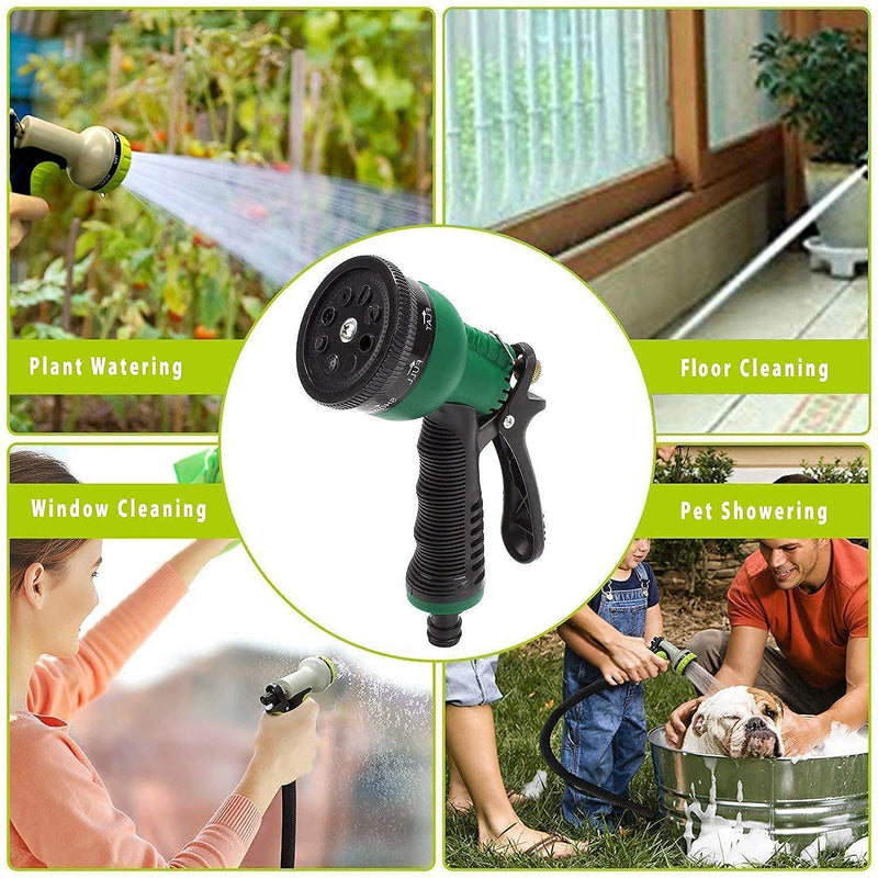 EPISKEY Garden Hose 7 Pattern High Pressure Garden Hose Nozzle Water Spray Gun With Leak Proof 2 Pcs Metal Grip Lock Gardening Washing Gun (MULTI COLOUR) (7 FUNCTION)