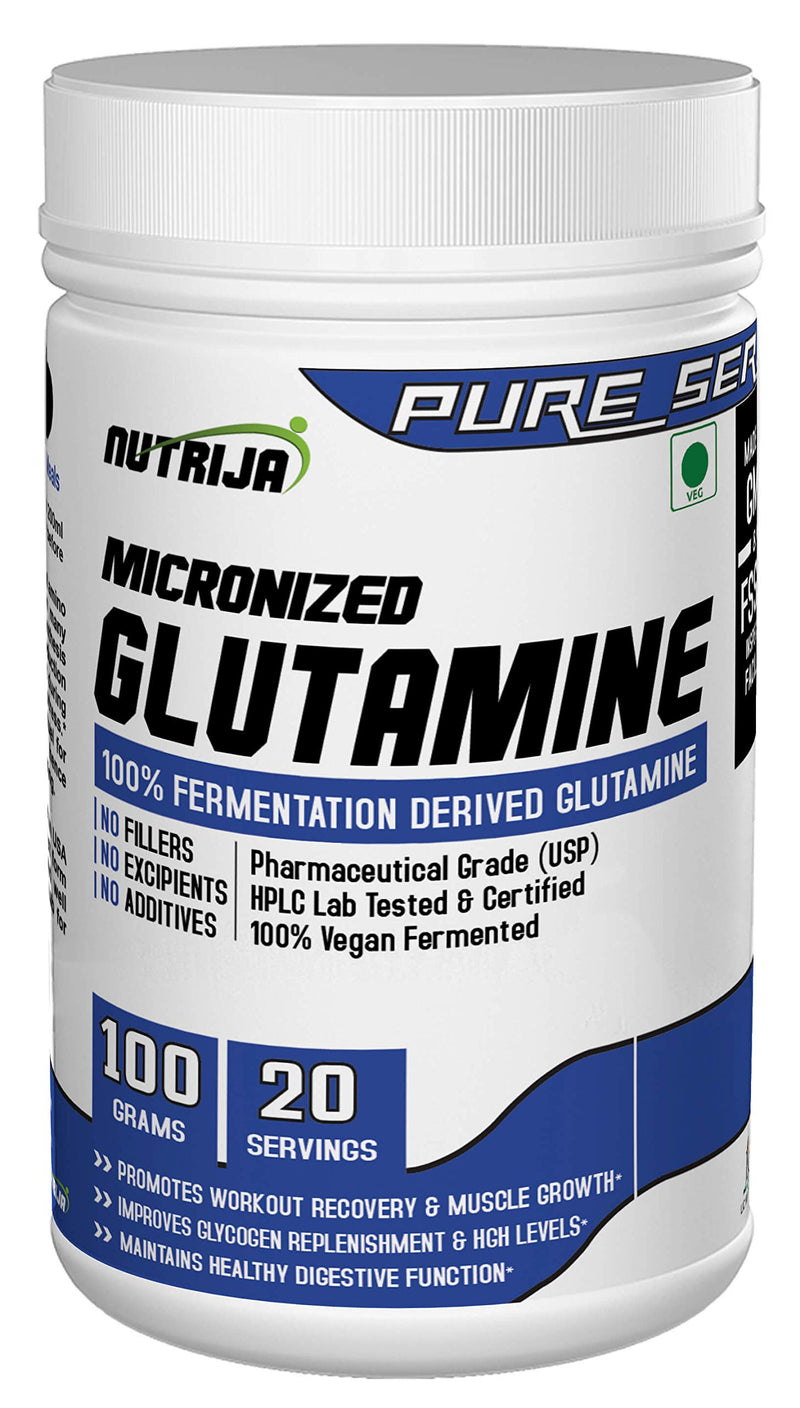 NutriJa Pure L-Glutamine Powder, Amino Acid Supplement | Support Muscle Growth & Recovery | 5g Per Serving - 100Grams