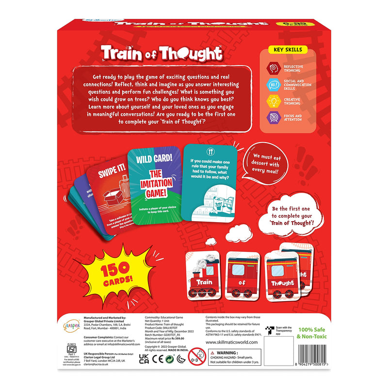 Skillmatics Card Game - Train of Thought, Fun for Family Game Night, Educational Toys, Travel Games for Kids, Teens and Adults, Gifts for Boys and Girls Ages 6, 7, 8, 9 and Up