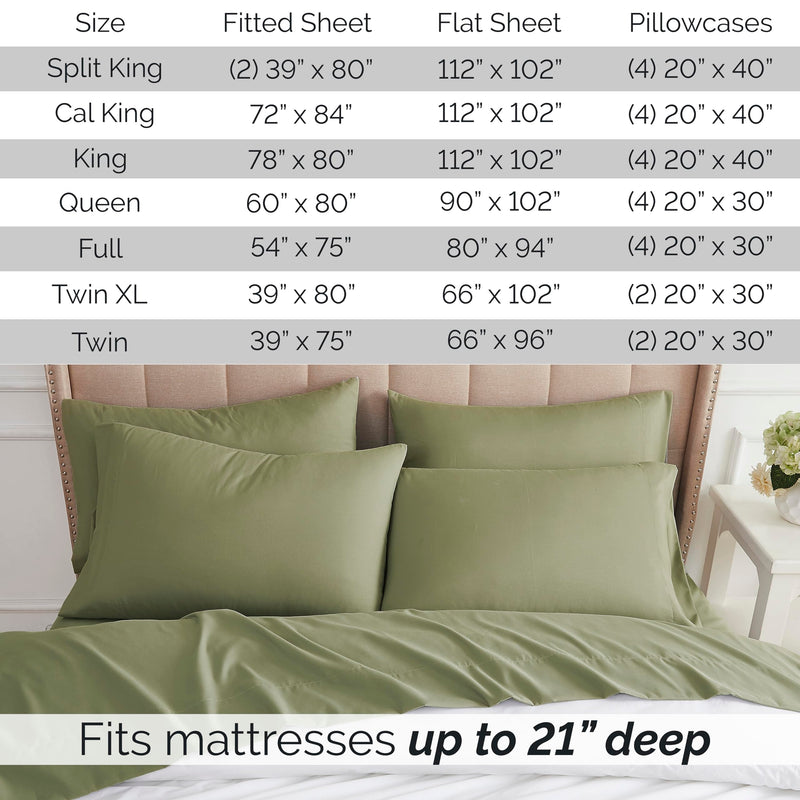 Southshore Fine LinensÃƒÂ‚Ã‚® 6 Piece - Extra Deep Pocket Sheet Set - SAGE GREEN - Queen by Southshore Fine Living, Inc.