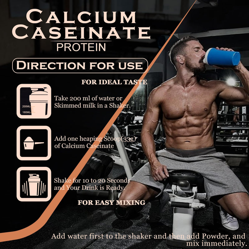 NAKPRO Calcium Caseinate | 27.88g Protein, 5.42g BCAA | Helps in Muscle Recovery | Slow Absorbing, Slow Digesting, Low Carbs Casein Protein Powder (1 Kg, Chocolate)