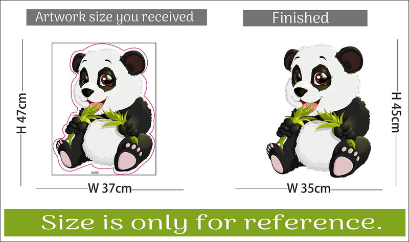 Sticker Hub Cute Panda Decorative Wall Sticker for Living Room, Bedroom, Office, Hall, Home Decor (PVC Vinyl, 45 X 35 cm, Multicolour) BS996