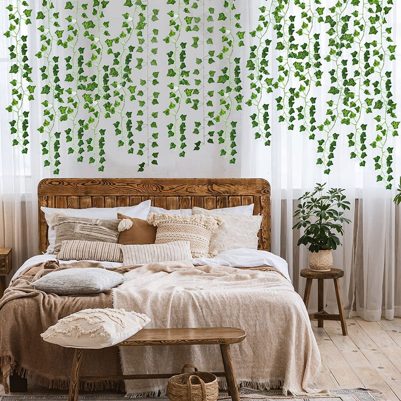 CEWOR 36pcs 236 Feet Artificial Ivy Hanging Plants Fake Vine Leaves for Home Garden Wall Decoration