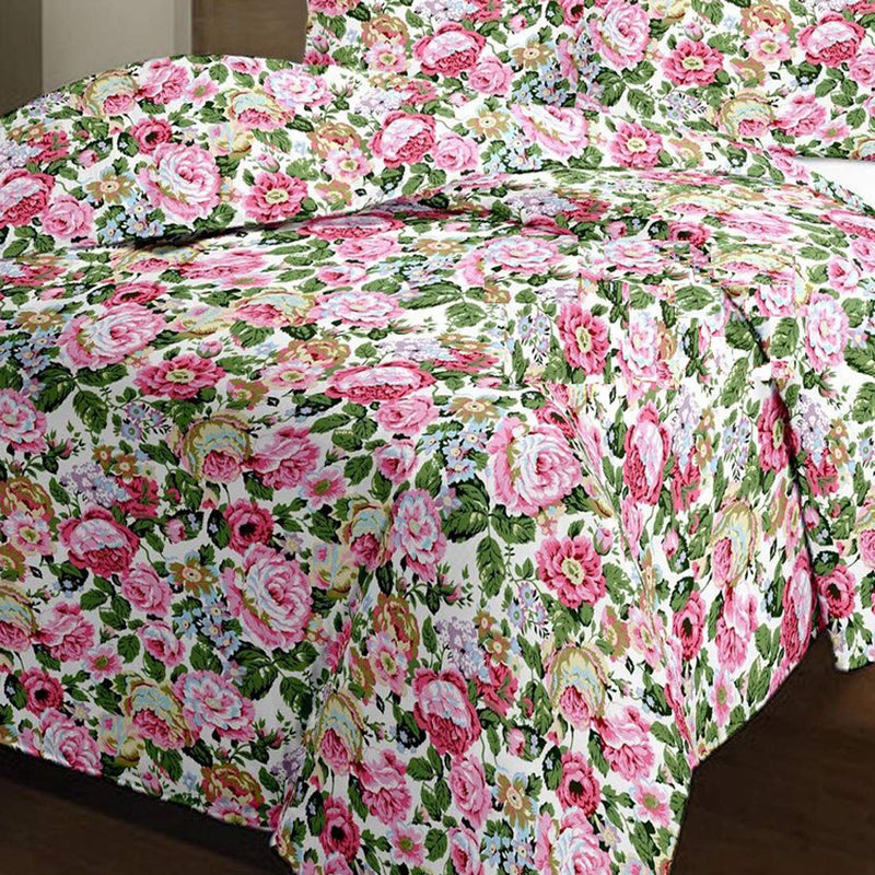 Renown Attractive Soft Printed Reversible Double Bed AC Blanket I Dohar Pack of 1 (Pink)