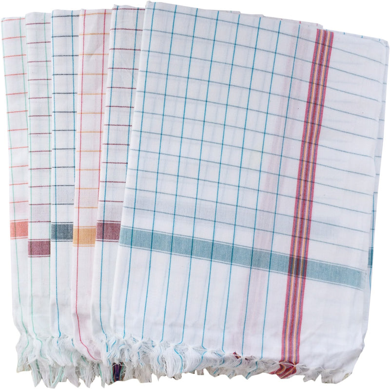 Fancyadda Handloom Cotton Bath Towels (Pack of 4, Extra Large Size, 3 feet x 6 feet, Premium Quality, Checks Pattern)