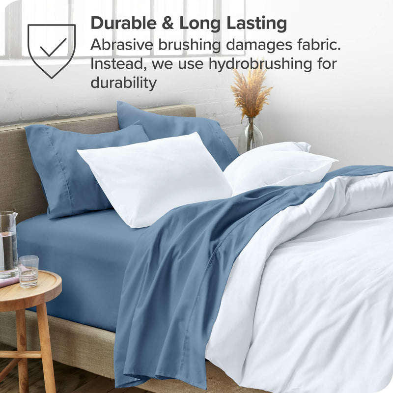 Bare Home Split King Sheet Set - 1800 Ultra-Soft Microfiber Bed Sheets - Double Brushed Breathable Bedding - Hypoallergenic – Wrinkle Resistant - Deep Pocket (Split King, Coronet Blue)