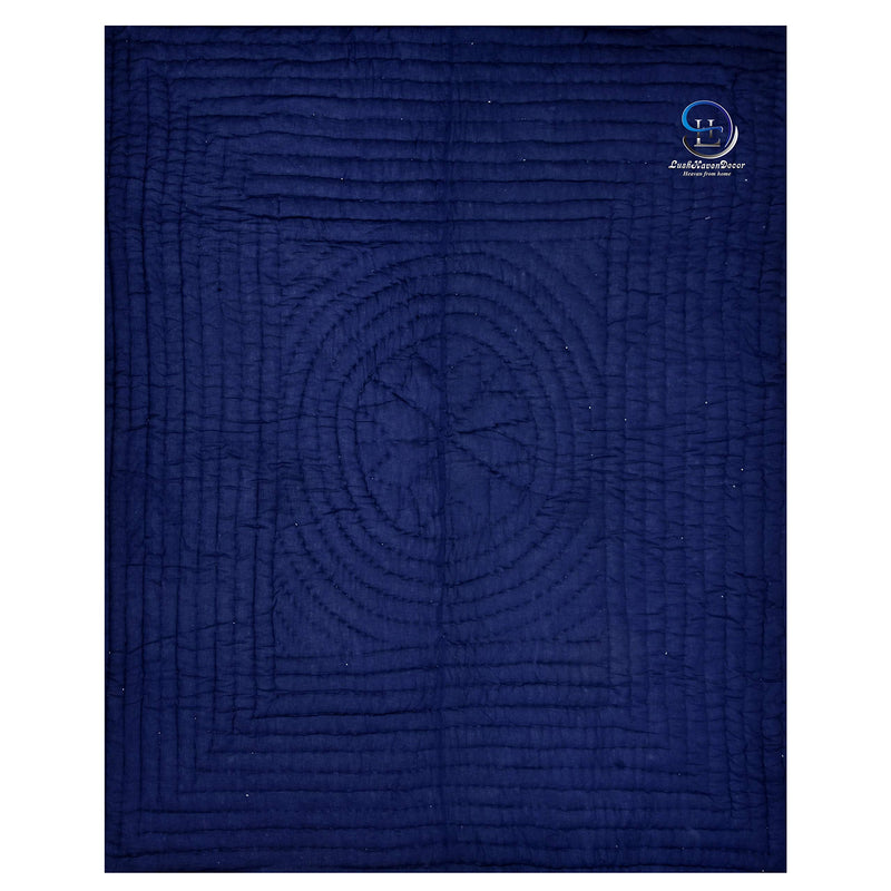 LushHavenDecor 210 TC Double Bed Jaipuri Razai Organic Pure Cotton Jaipuri rajai Ac Quilt for All Season Soft Cotton Comforter 85 x 100 inch, Blue, Pack of 1