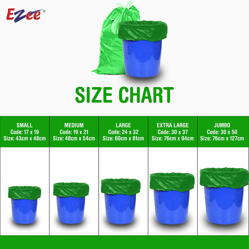 Ezee Premium Garbage Bags for Dustbin/Trash Bag | 30 Pcs | Extra Large 30 X 37 Inches | 10 Pcs x Pack of 3