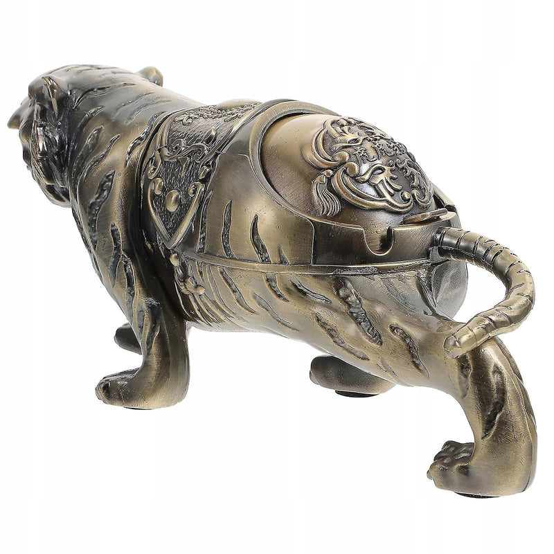 XieXie Creative Ashtray, Anti Fly ash Tiger Style Ashtray with lid Home Living Room Office Decoration Ornaments (golden)