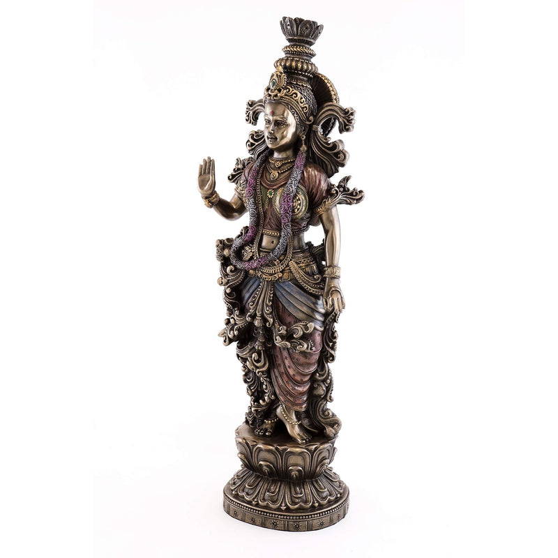 Top Collection 14.5" H 4.5" W Radha Statue in Cold Cast Bronze- Hindu Goddess and Beloved Consort of Lord Krishna Sculpture