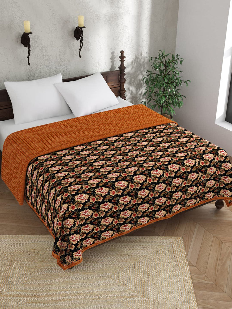 EVER HOME 120 GSM Cotton Ethic Motif Print Double Bed Dohar for Summer | AC Dohar Blanket - Beige & Brown, Double Bed Dohar-224X254CM