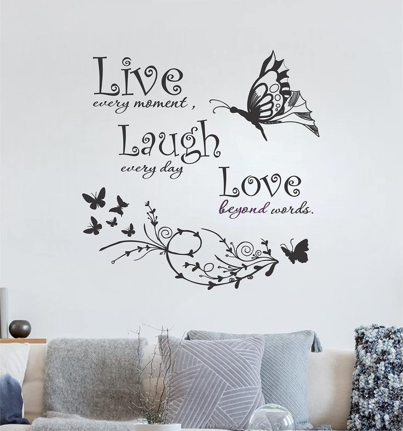 HS DECOR Inspirational Wall Art with Positive Quote PVC Vinyl Black Wall Stickers