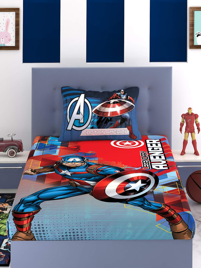 Marvel Athom Living Captain America Cotton Bedsheet Single 147 x 223 cm