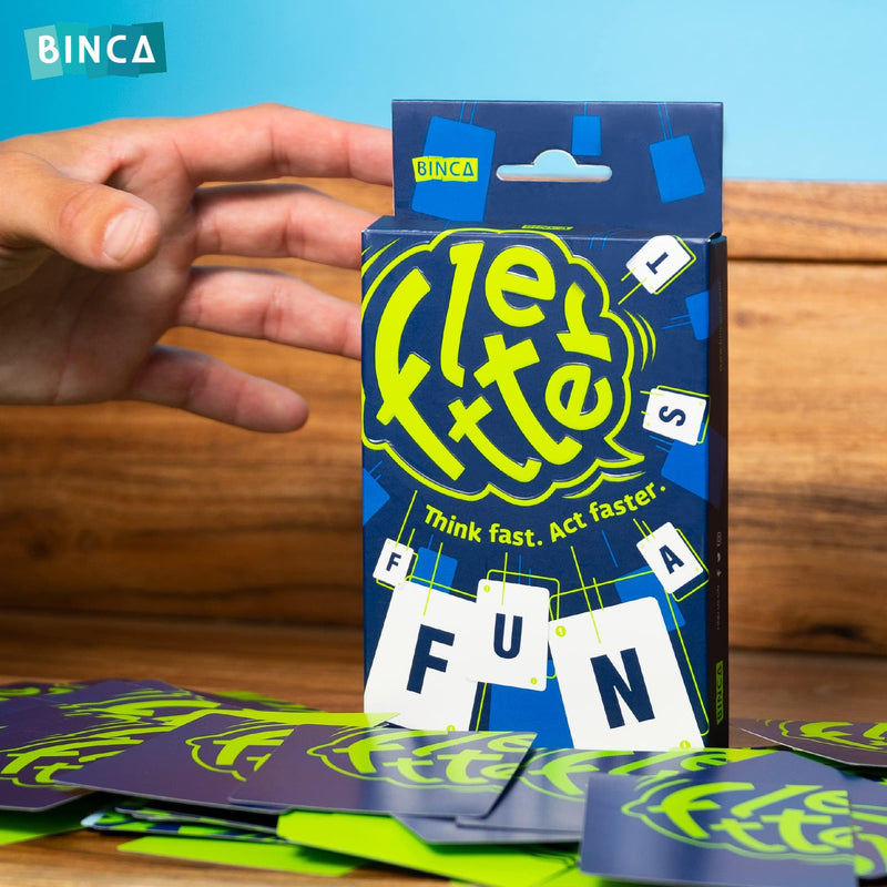 Binca Fletter Word Game, Card Game for All Ages Kids, Teens and Adults, Improves Vocabulary in a Fun Way, Perfect Gift for Ages 5,6,7,8 (2-4 Player)