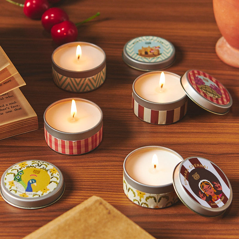 Cities of India Tin Candles Gift Box | Set of 4