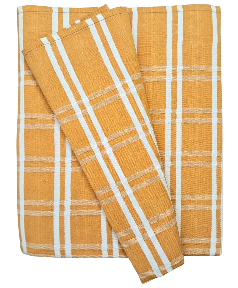 Arvore Bunkaar Single Size Cotton Bedsheet/Blanket/Solapur Chaddar for Daily use (60x90 inches) Set of 1 (Yellow Checks)