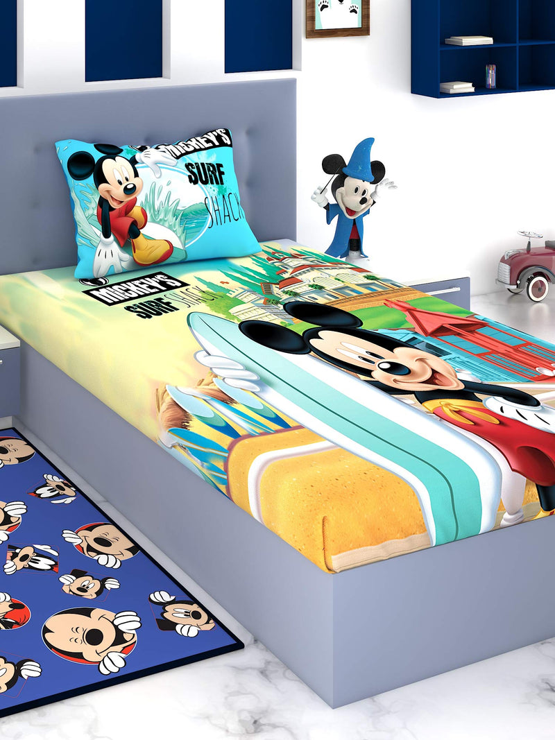 Disney Athom Living Mickey Mouse Cotton Bedsheet Single 147 x 223 cm