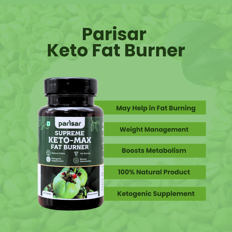 Parisar Pharma Keto Fat Burner for Men & Women 1000MG, Weight Loss Supplement With Garcinia Cambogia, Green Coffee Beans & Green Tea Extract Metabolism Booster - 60 Tablets