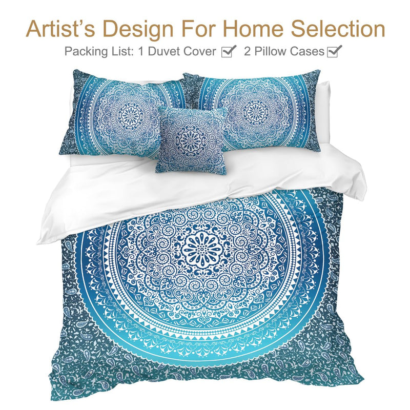 Sleepwish 4 Pcs Bohemian Luxury Boho Bedding Crystal Arrays Bedding Quilt Bedspread Mandala Hippie Duvet Cover Set Cal-King Size by Sleepwish