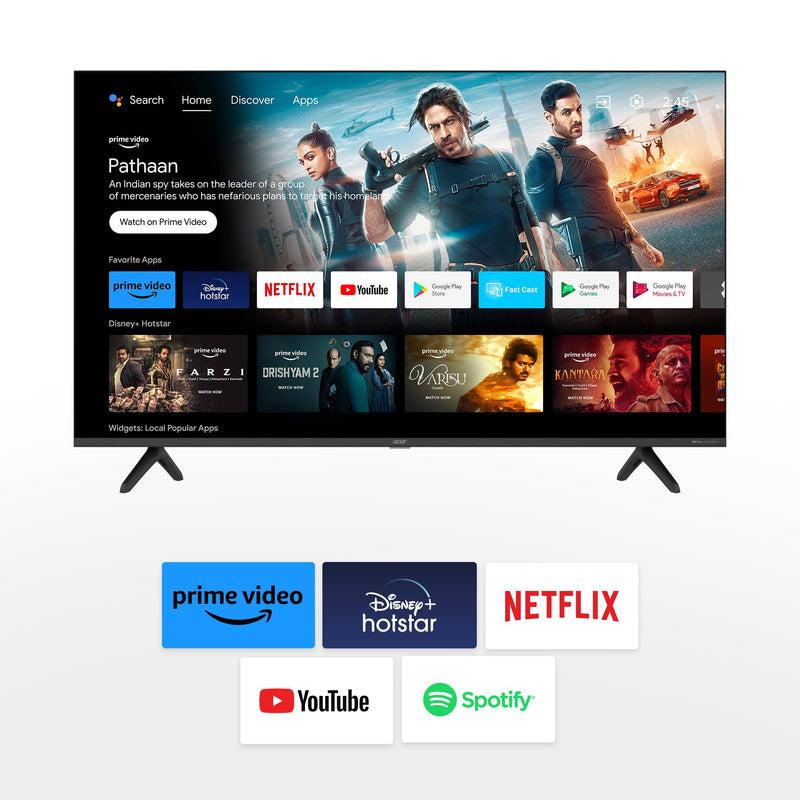 Acer 139 cm (55 inches) Advanced I Series 4K Ultra HD Smart LED Google TV AR55GR2851UDFL (Black)