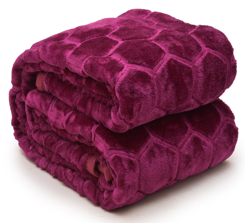 BENAVJI Mink Floral Embossed Super Soft Heavy Bed Velvet for Winter Blanket Quilt Rajai