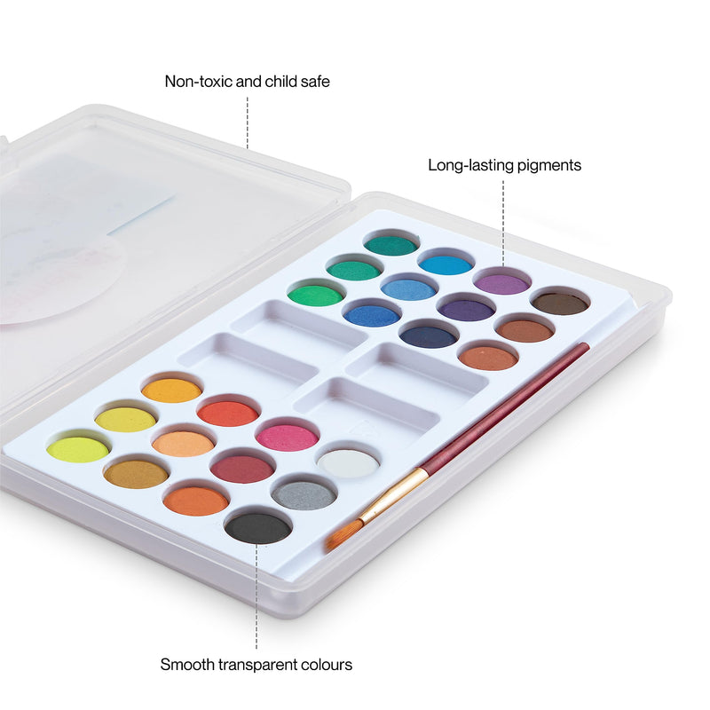 Camlin Kokuyo Student Water Color Cakes - 24 Shades