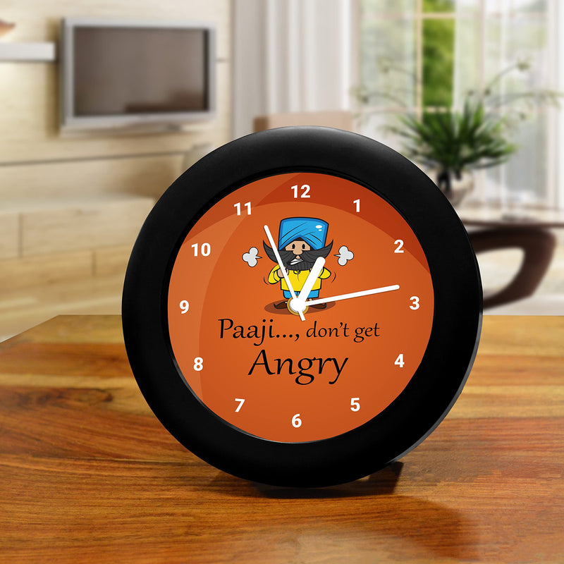 MC SID RAZZ -Paaji Don't get angry - design table clock | Desk Clock for Home and Office,Best gift for friends